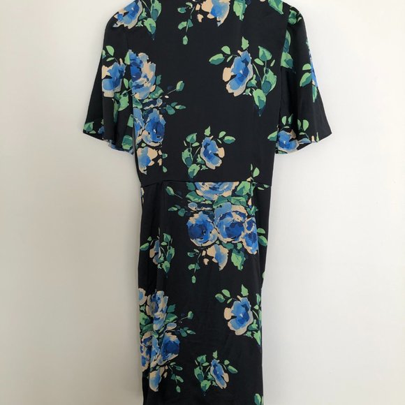 Zara - Black & Blue Tulip Knotted Dress - Picture 4 of 4